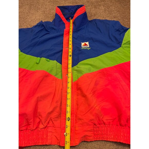 Vtg Citgo Racing NASCAR Windbreaker Jacket Sz L Neon Colorblock #21 Zip Bomber - Picture 4 of 6